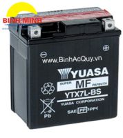 Ắc Quy khô xe máy Yuasa YTX7L-BS( 12V/7Ah)